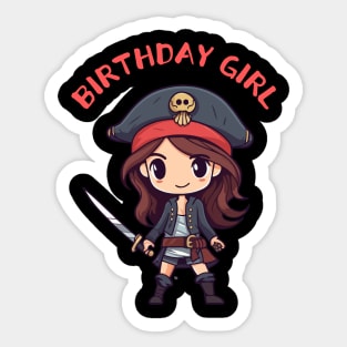 Pirate Birthday Girl - Pirate Theme Sticker